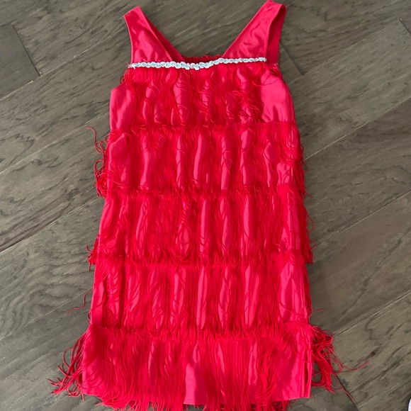 Roaring 20’s Flapper Red Fringe Dress M - Picture 3 of 3